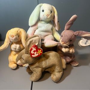 Lot of 4 Ty Beanie Baby Rabbits